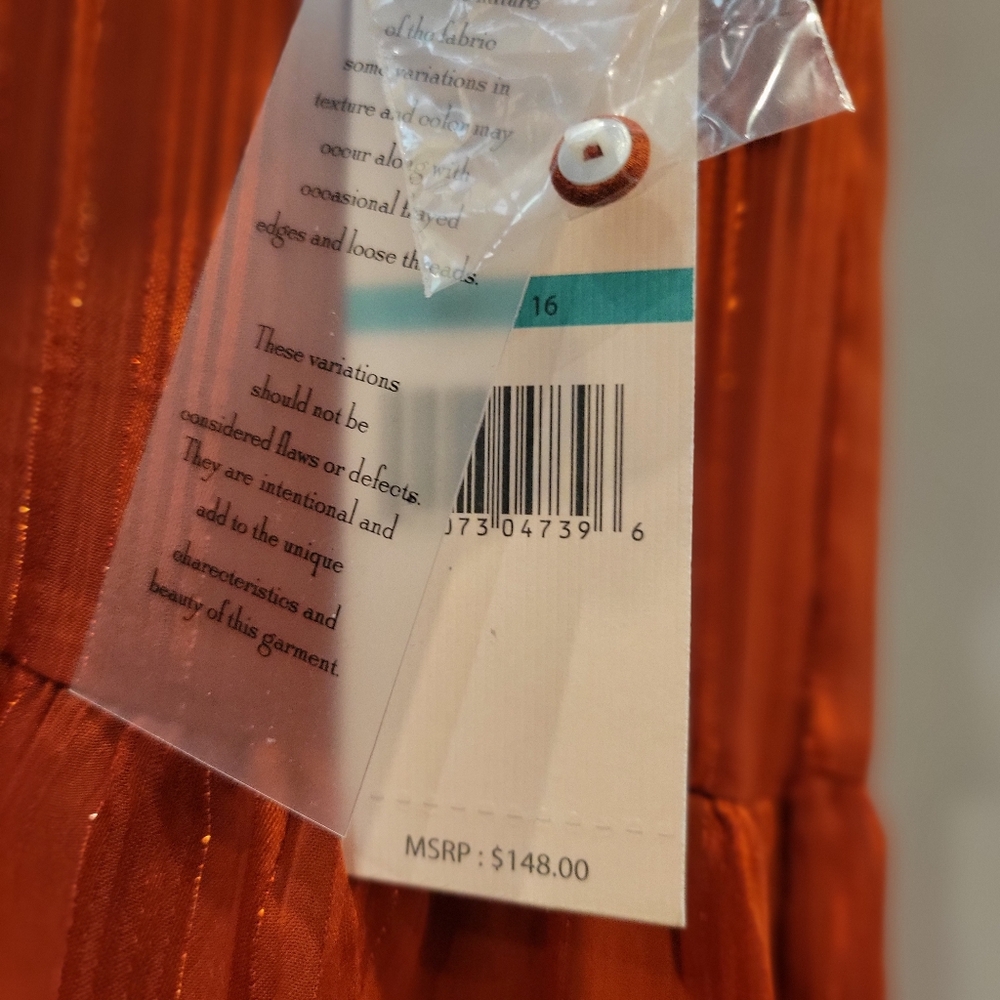 NWT 16 Nanette Lepore Copper Shimmery Dress - Picture 5 of 11
